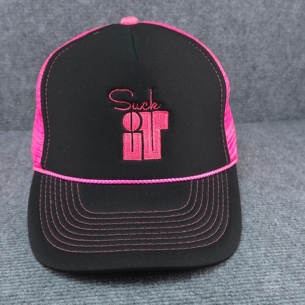 Suck It Hat Cap Womens Snapback Black‎ Pink Trucker Y2K Funny Sassy Streetwear